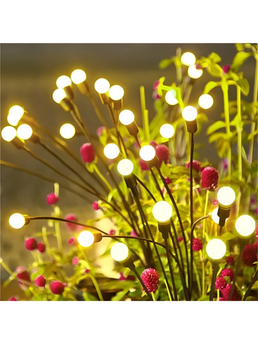 Garden Firefly Lights Solar ,2 Pack 6 LEDs Solar Powered Swaying Outdoor Lights